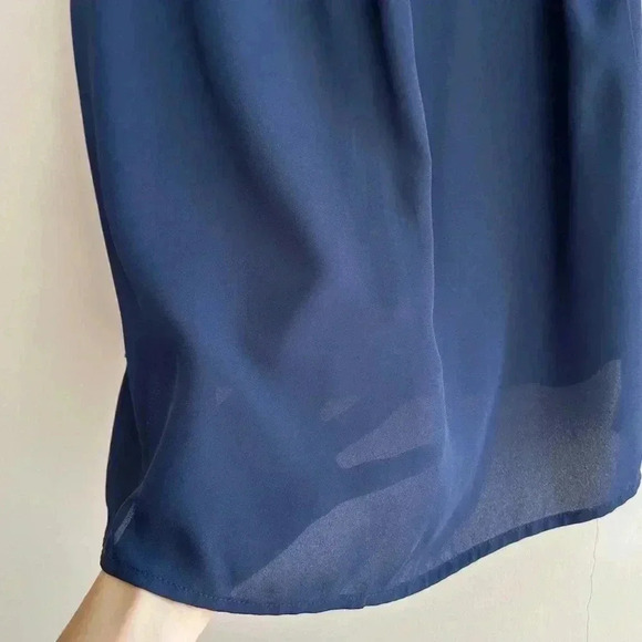 Elodie Navy Blue Swing Tank Top, Sheer Flowy Blouse, Size Small - Picture 14 of 16